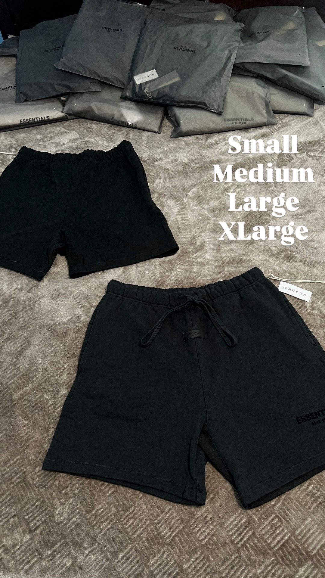 New Black Essential's Fear Of God Shorts