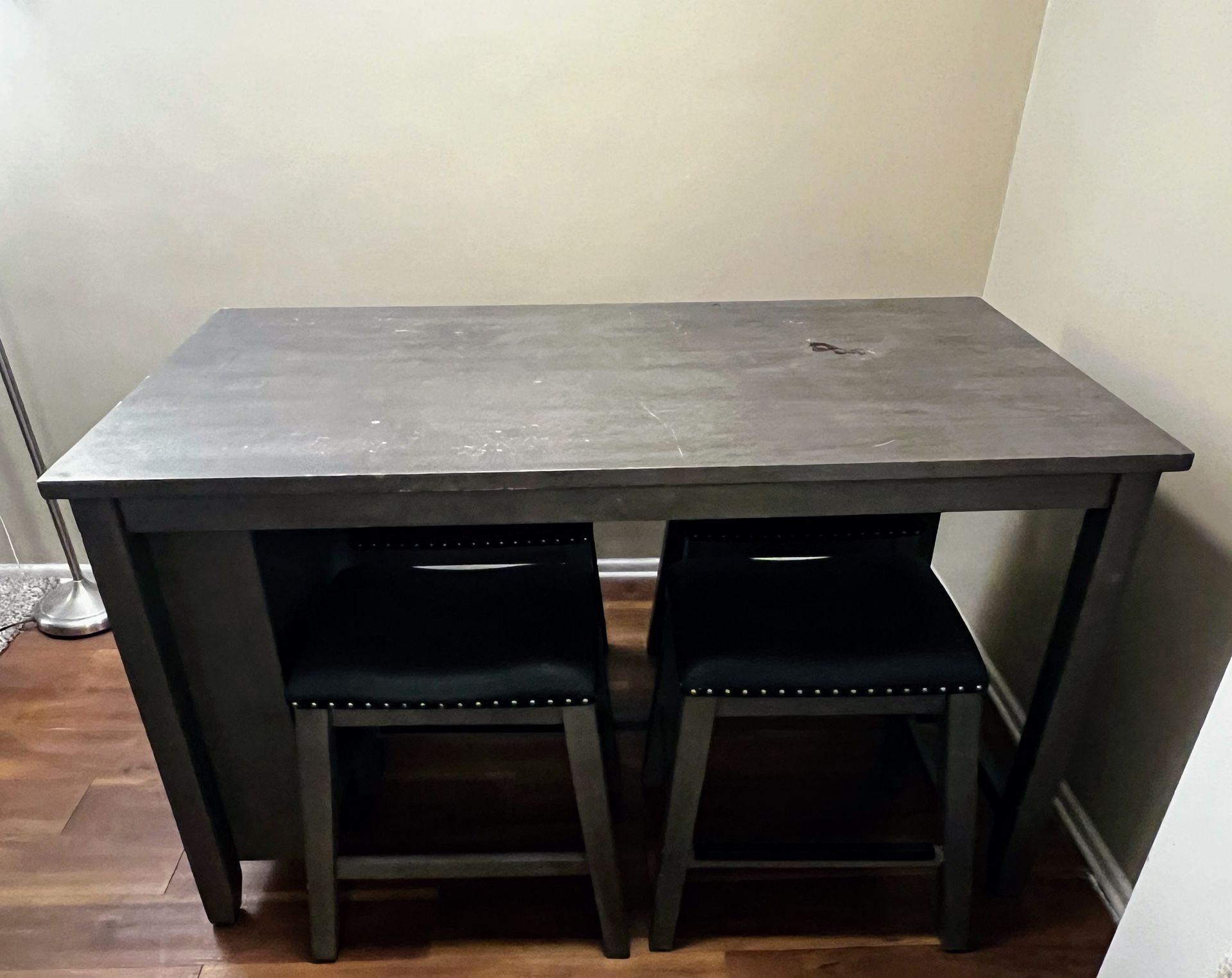 Lexicon Timbre 5 Piece 3 Shelf Wood Counter Height Dining Set in Antique Grey