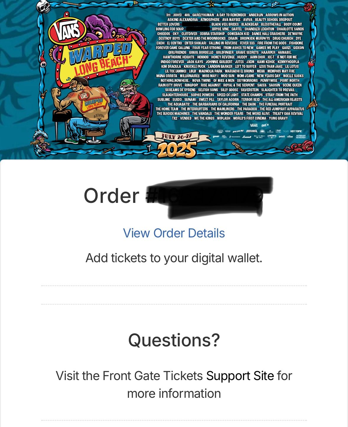 Warped Tour LB Tickets
