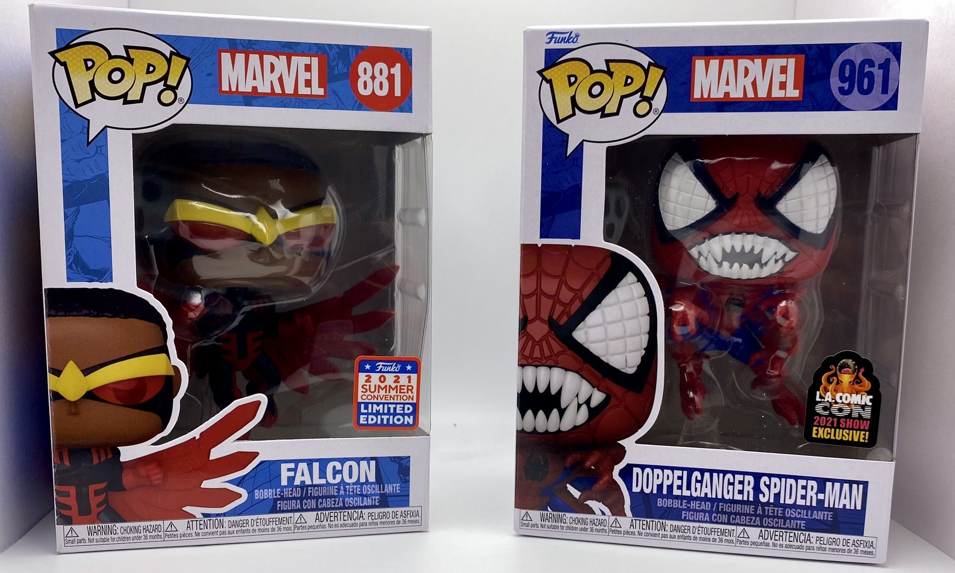 Marvel Comics - Doppelganger Spider-Man & The Falcon Funko POP! 2 POPs Bundle Lot Set