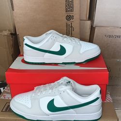 Brand New Men's Nike Air Dunk Low Green White Size 10.5&12
