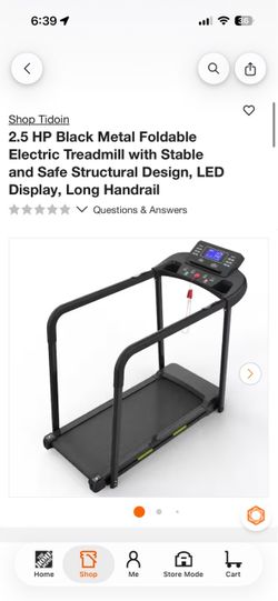 2.5 HP Black Metal Foldable Electric Treadmill with Stable and Safe Structural Design, LED Display,