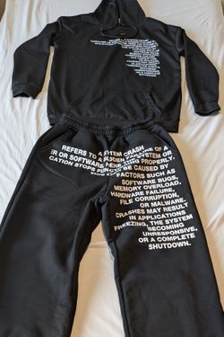 Brand New Black Graphic Tracksuit Set (Hoodie & Sweatpants)
