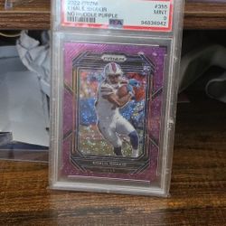 2022 Prizm Rookies No Huddle Purple Kalil Shakir  Psa9