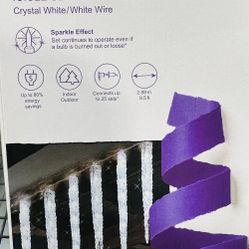 white Christmas lights, 6 sets, $10 each
