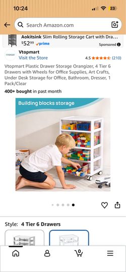 6pc drawer organizer with wheels