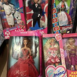 Barbies , Radiant Red , Scarlett O’Hera ,B-Mine ,Party Premier , German , Marine Corps And Navy USN Barbies $200 For All