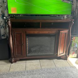 TV Stand With Electric Fireplace 