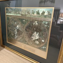 Nova Totivs Blaeu Wall Map Frame 25x31" Painting Is 20.5x16.5