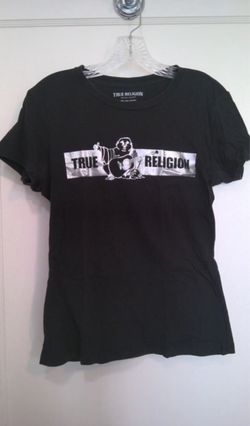 True religion Black T-shirt with silver logo