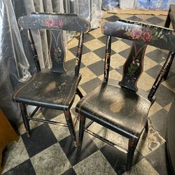 PAIR OF PLANK BOTTOM CHAIRS