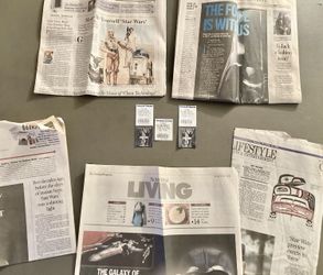 Star Wars Ticket Stubs 1999 +Newspaper Articles 98-07 Seattle Cinerama Episode 1
