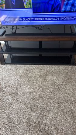 3-Tier TV Stand with Wood Shelf