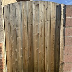 Wood Gate. Red wood tung and groove with pressure treated framing