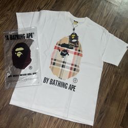 White Burberry X Bape Shirt
