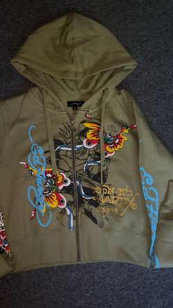 Ed Hardy green zip up hoodie