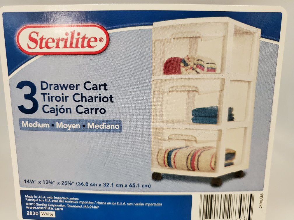 3 drawer plastic cart