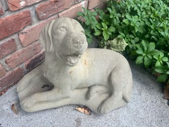 Concrete dog statue