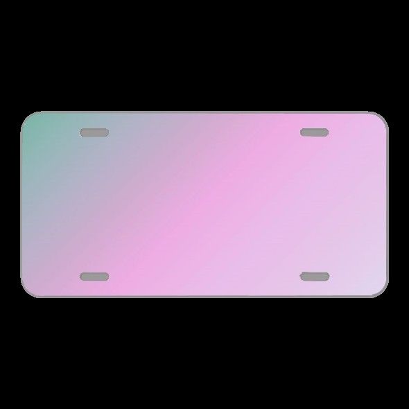 License Plate Novelty Car Front Gradient Green Blue Pink Light