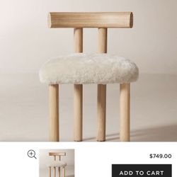 CB2 Perle Shearling Dining/Accent Chairs Set Of 2 $350