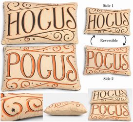 Set of 2 Hocus Pocus Reversible Halloween Decorative Pillows
