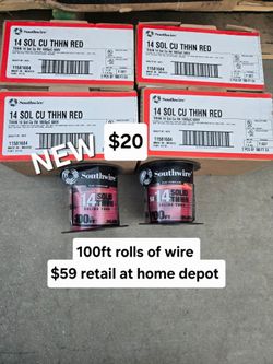 New 100 ft rolls of wire only $20 each roll