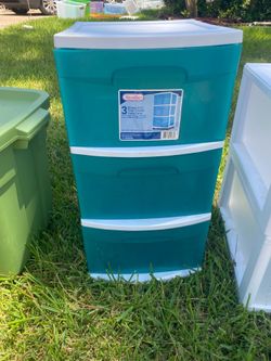 3 Drawer Organizing Plastic Rolling Storage (No Wheels)