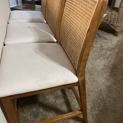 Set Of Three Counter Height Stools Cane