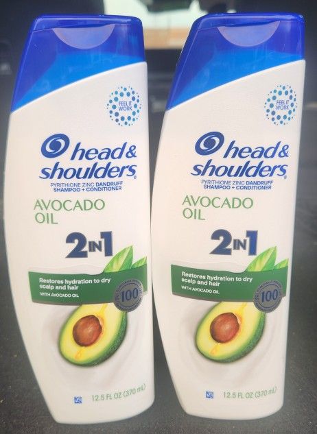 (2) Head & Shoulders 2-in-1 Shampoo + Conditioner, 12.5 oz each ~ Avocado Oil