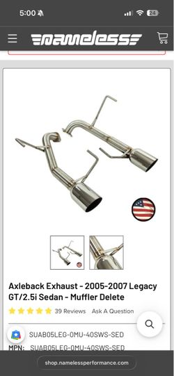 2005-2009 Subaru Legacy GT 4th gen nameless performance exhaust