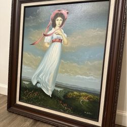 Vintage signed “Pinkie” oil painting by k. Pentony