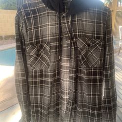 Black Plaided Flannel Shirt 