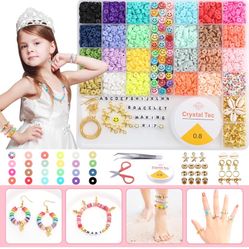 Toys for 4 5 6 Year Old Girls Birthday Gift Ideas,Bracelet Making Kit Arts and Crafts for Kids Ages 8-12,Art Supplies Clay Beads Bracelet Kit Girl Toy