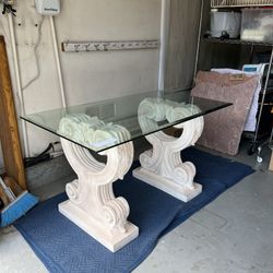 Beveled Glass Dining Table 