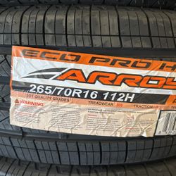 265/70/16 Mounted And Balanced .. All Sizes Available.. TEXT NE YOUR SIZE FOR A QUOTE. Hablo Espanol 
