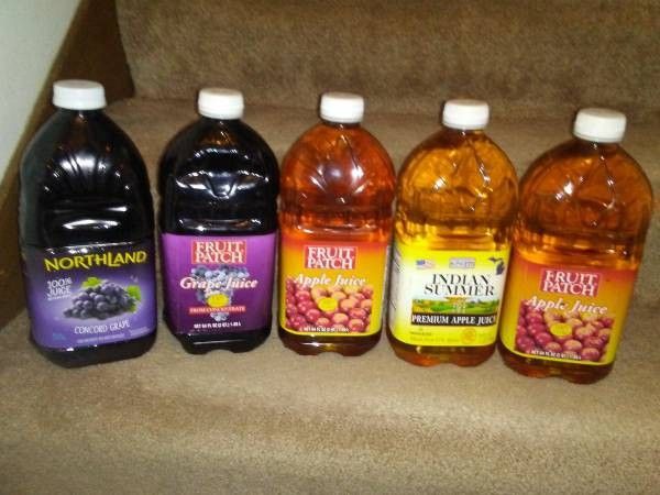 (5) 64 oz bottles of Juices! Apple Juice & Grape!