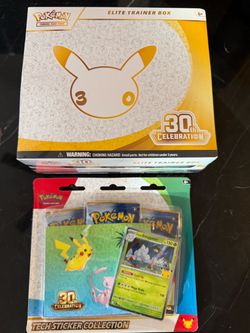 Pokémon 30th Celebration ETBs Elite Trainer Boxes Sticker Pack