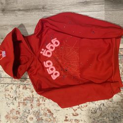 Red and pink Spider Worldwide hoodie 