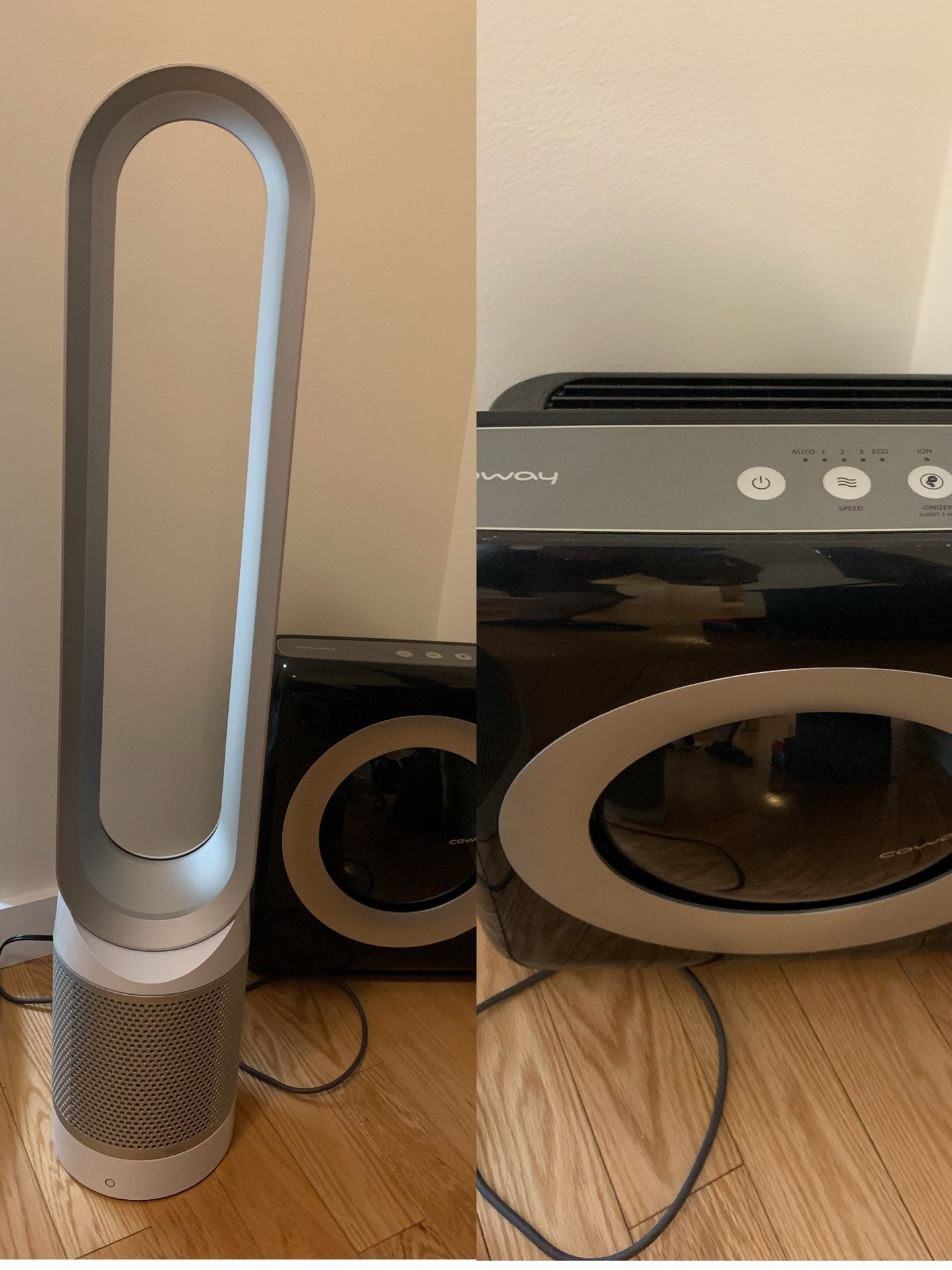 Dyson pure cold air fan and coway air purifier
