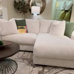 New/ Ashley/ White Sofa Chaise, Seccional, Couch, Livingroom, Sectional, Sofa, / Delivery Available 