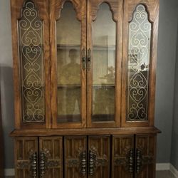 1970s Vintage Dining Chairs And China Hitch