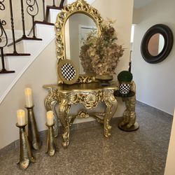 Very  Gorgeous Dresser And the mirror  With the candleholders