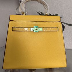 Leather Yellow Bag 