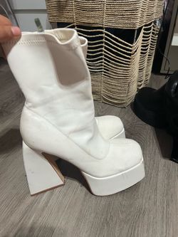 White platform boots