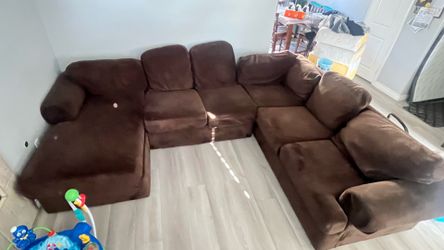 Brown sectional couch