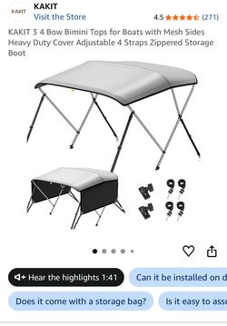 KAKIT 4 Bow Bimini Top for Boats