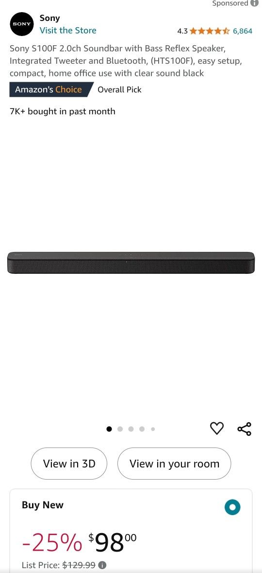 Soundbar- Sony S100F
