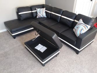 Sectional and ottoman