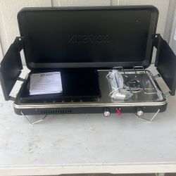 Dual burner caming stove