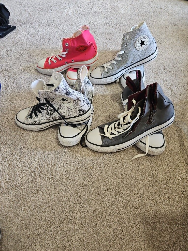 Converse Size 8 Women's Shoes--4 Pair